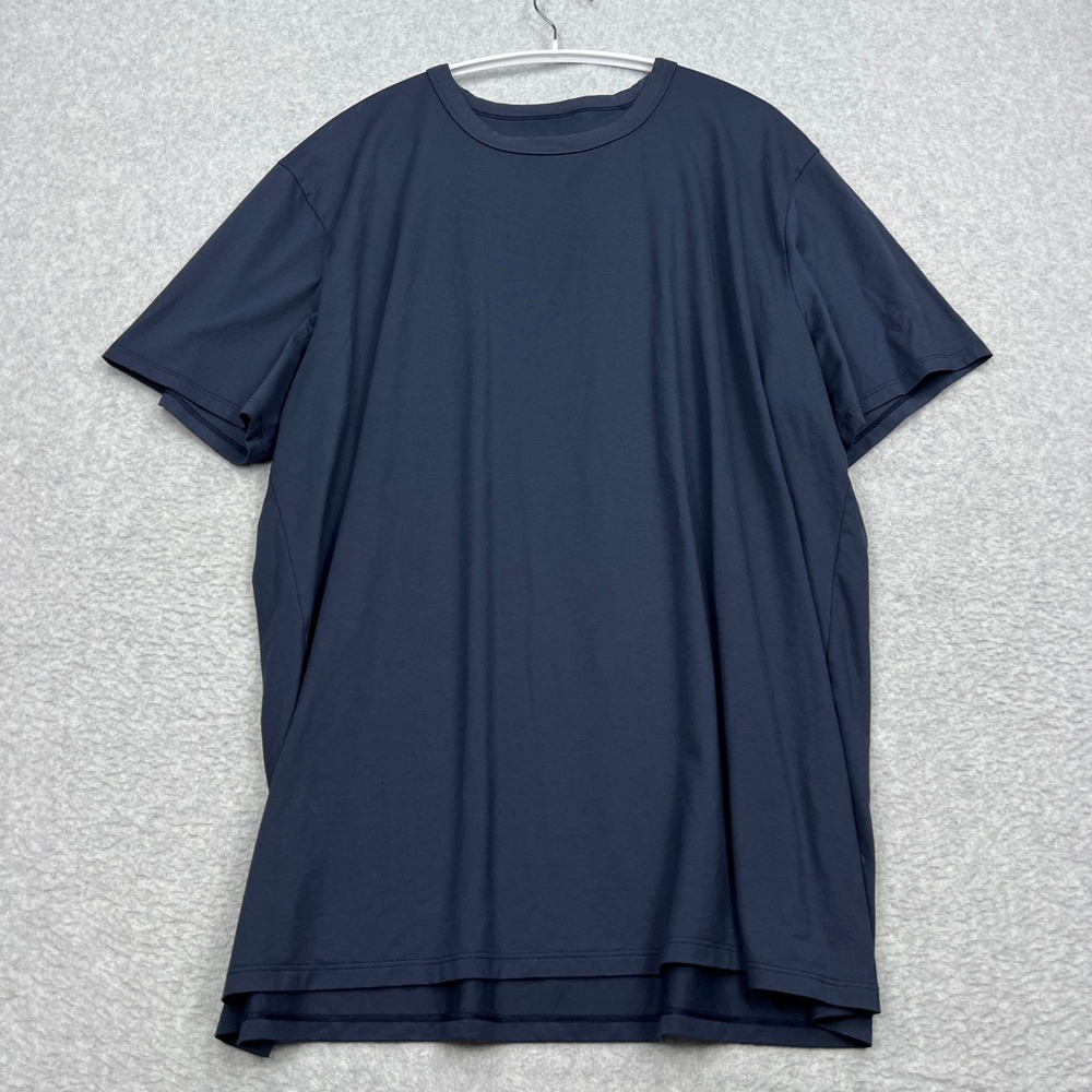 Lululemon Love Tee Crew Womens 12* Navy Blue Pima Short Sleeve Relaxed W3AMSS
